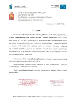 List referencyjny dla Vinci