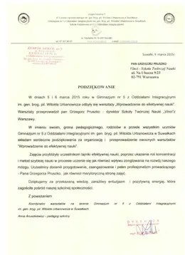 List referencyjny dla Vinci