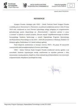 List referencyjny dla Vinci